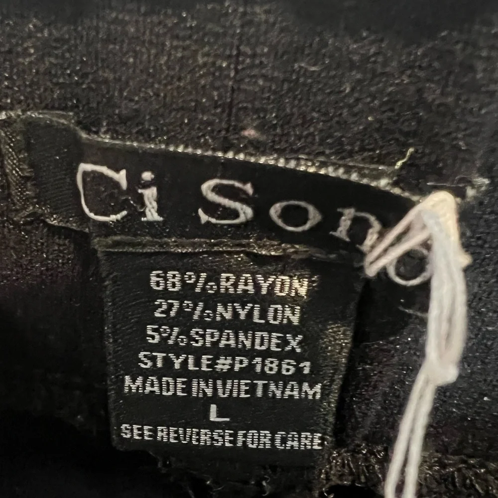 B16.03 Ci Sono High Waist Ponte Leggings w/double zippers Black - Picture 6 of 8